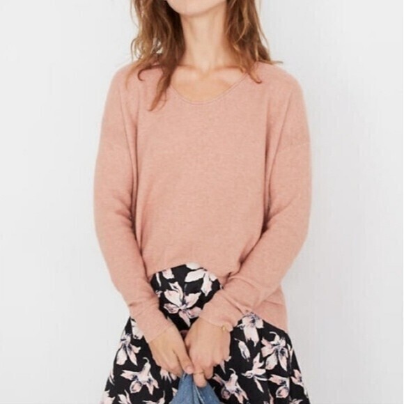 Madewell Dusty Pink Kimball Pullover Sweater Merino Wool Alpaca Sz XS - Picture 1 of 8